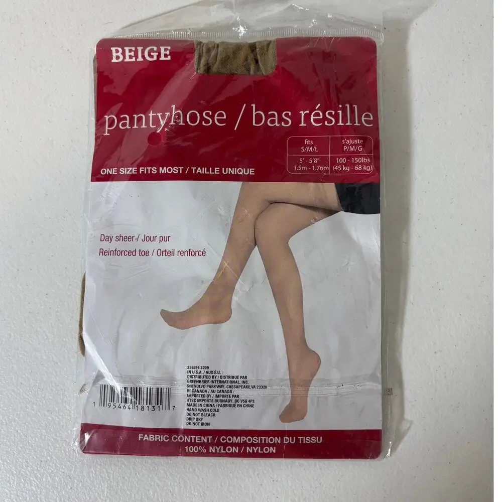 Juncture NEW One Size Fits Most Beige Day Sheer Reinforced Toe Pantyhose